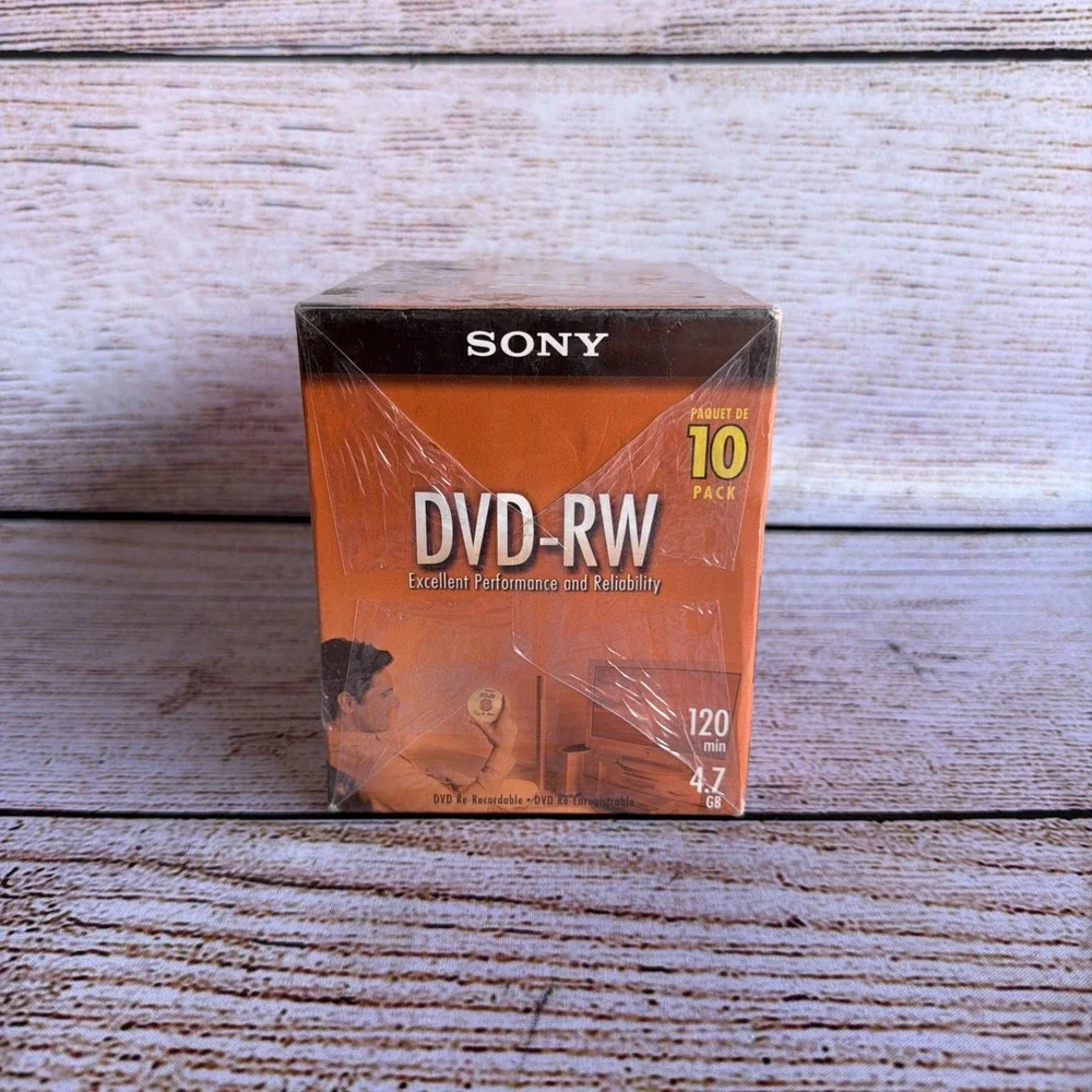 Sony 10 Pack DVD-RW Blank Discs in Video Cases 4.7 GB 120min 1x-2x 10DMW47L2 New